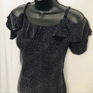 Cold Shoulder Sparkly Top